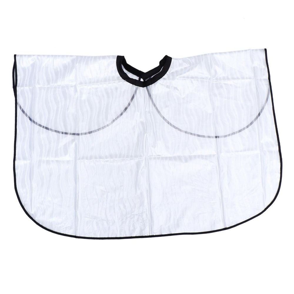 Veemoon Transparent PVC Hairdressing Cape, Lightweight Hair Protection Cape for Home and Salon, White