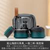 Mountain and Sea Travel Tea Set, Portable Quick Cup – Gradual-Change Green [One Pot and Two Cups] view 2