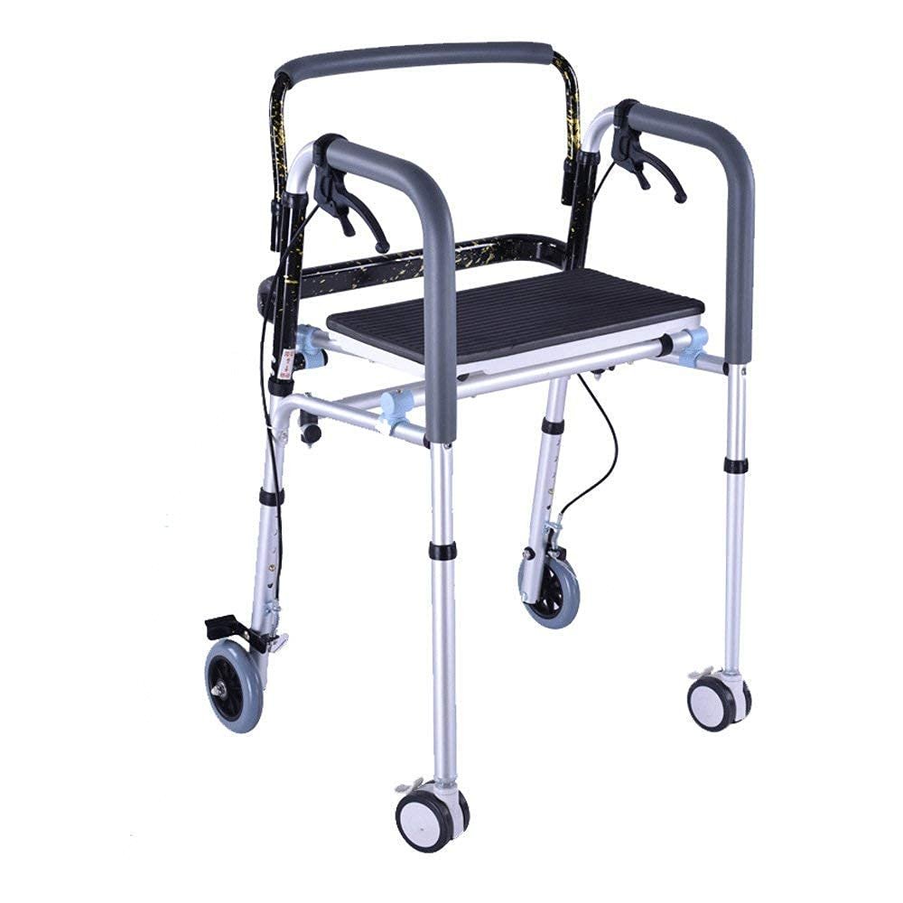 Lightweight, Foldable, Height-Adjustable Aluminum Walker with Brakes