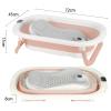 OHMG Foldable Baby Bathtub with Digital Thermometer and Bath Cushion, Compact and Portable with Storage Shelf (A-Rosa, 43 x 71 x 18.5 cm) view 2