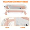 OHMG Foldable Baby Bathtub with Digital Thermometer and Bath Cushion, Compact and Portable with Storage Shelf (A-Rosa, 43 x 71 x 18.5 cm) view 3