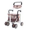Folding Rollator with Height-Adjustable Seat, 4 Wheels, Aluminum view 1