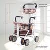 Folding Rollator with Height-Adjustable Seat, 4 Wheels, Aluminum view 3