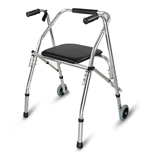 Lightweight, Foldable, Adjustable Walking Frame with Wheels and Four-Leg Walking Cane