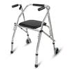 Lightweight, Foldable, Adjustable Walking Frame with Wheels and Four-Leg Walking Cane view 1