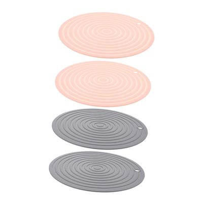 Toyvian 4-Piece Non-Slip Waterproof Pet Feeding Mats for Dogs, Cats, and Small Animals