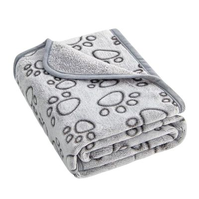 Soft, Washable Dog Blanket, 101.6 x 81.3 cm, Paw Print, Gray