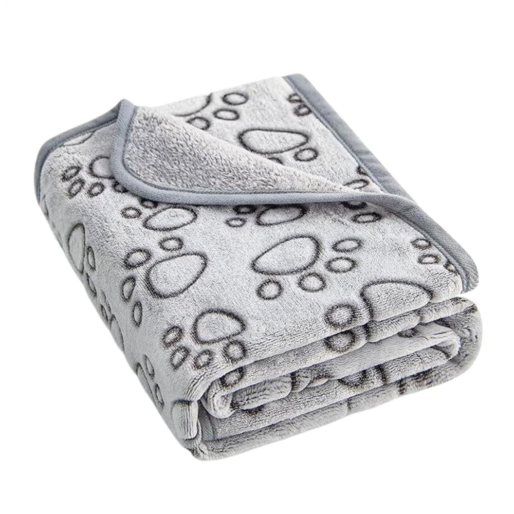 Soft, Washable Dog Blanket, 101.6 x 81.3 cm, Paw Print, Gray