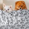 Soft, Washable Dog Blanket, 101.6 x 81.3 cm, Paw Print, Gray view 4