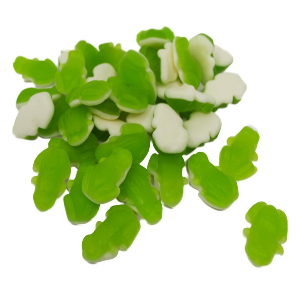 Gummy Green Frogs with White Foam Sugar Base, 300 g