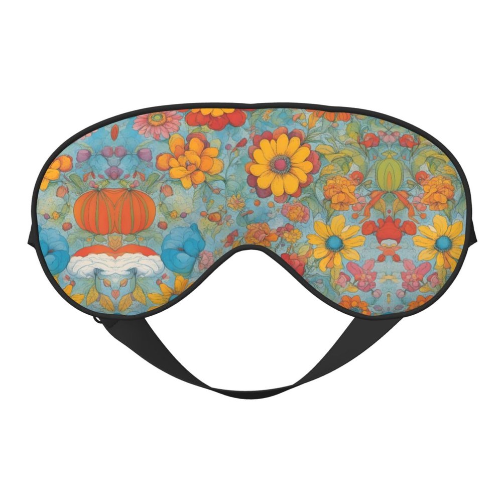 Bright-Print Silk-Like Sleep Mask for Women and Men