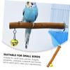 ibasenice Parrot Perch with Bell, Natural Wooden Birdcage Accessory view 4