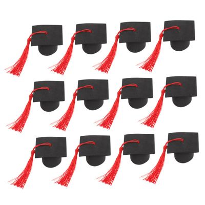 OUNONA 12-Piece Graduation Cap Cake Toppers
