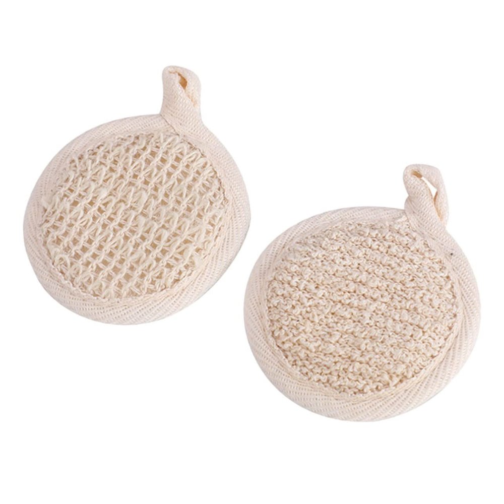 HONITANO 2-Piece Beige Dotted Terry Exfoliating Scrubbers for Deep Cleansing and Gentle Body Exfoliation in the Shower