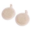 HONITANO 2-Piece Beige Dotted Terry Exfoliating Scrubbers for Deep Cleansing and Gentle Body Exfoliation in the Shower view 1