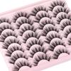 Newcally False Eyelashes, Natural 3D Lashes, Cat-Eye Look, Faux Mink, Fluffy Strip, 14 Pairs view 1