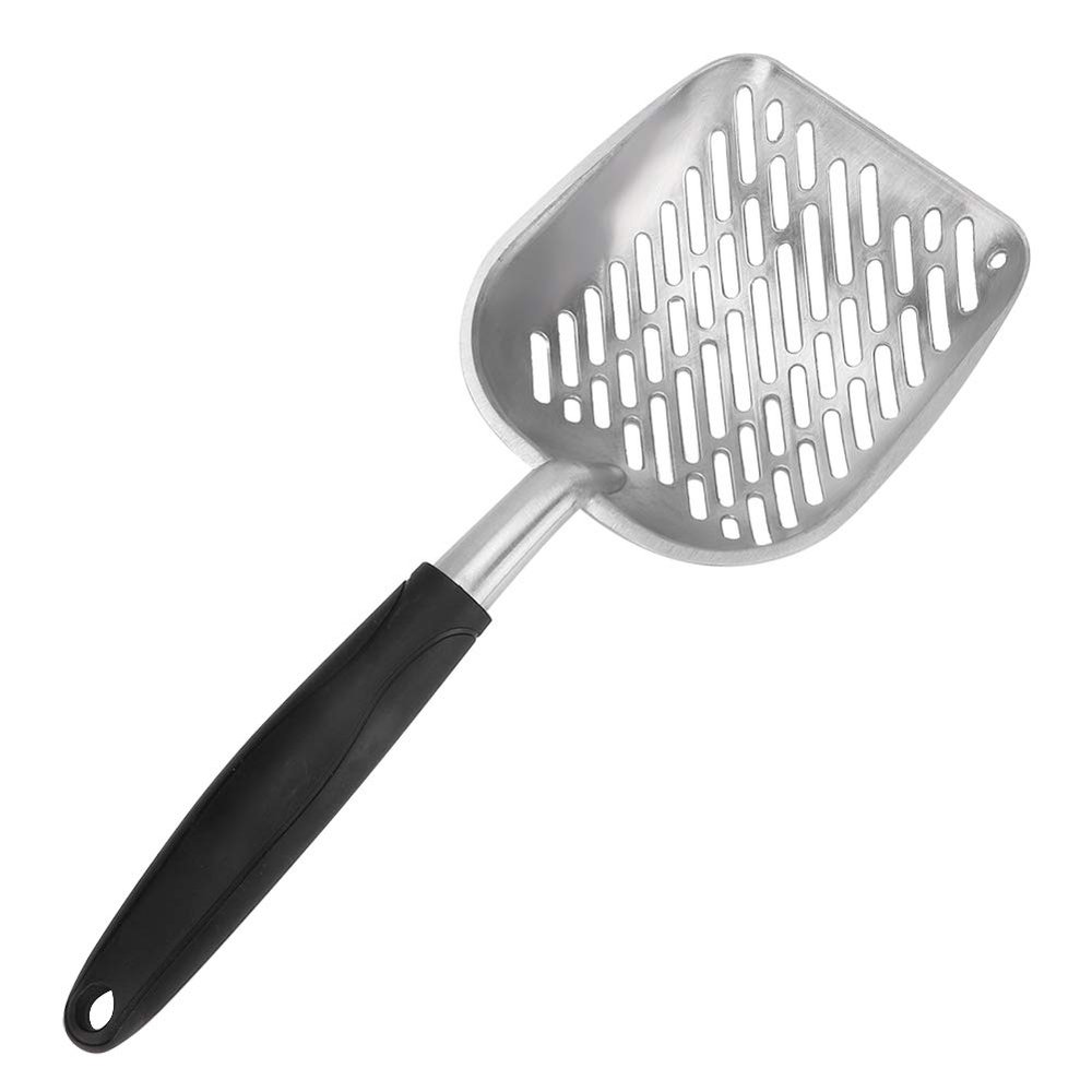 Pongnas Cat Litter Scoop, Aluminum Alloy, Black