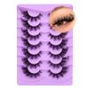 Alice Cat-Eye Lashes, D-Curl, Russian Strip, 17 mm, Fluffy False Lashes, Clear Band, Dramatic Faux-Mink Lashes, 8 Pairs view 1