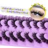 Alice Cat-Eye Lashes, D-Curl, Russian Strip, 17 mm, Fluffy False Lashes, Clear Band, Dramatic Faux-Mink Lashes, 8 Pairs view 3