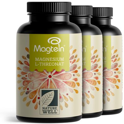 Magtein Magnesium L-Threonate Capsules, 3-Pack, 360 Capsules, 90-Day Supply