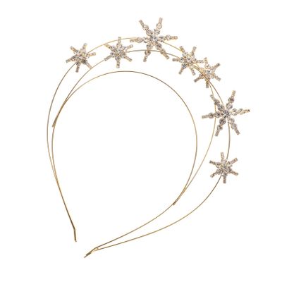 Elegant Star Headband with Rhinestone Crown for Women and Brides