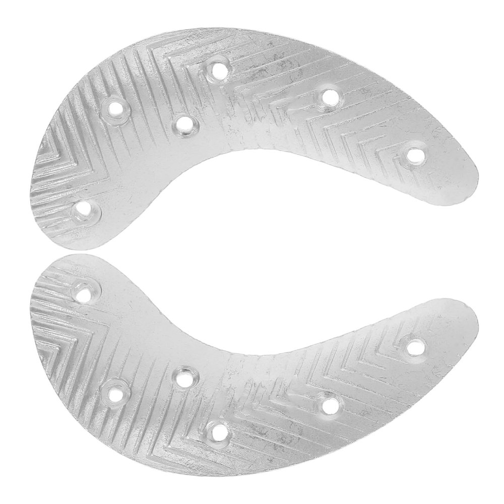 FOMIYES 2-Pack Metal Heel Plates, Half-Moon Shoe Sole Repair Kit with Screws for Men's Shoes and Boots