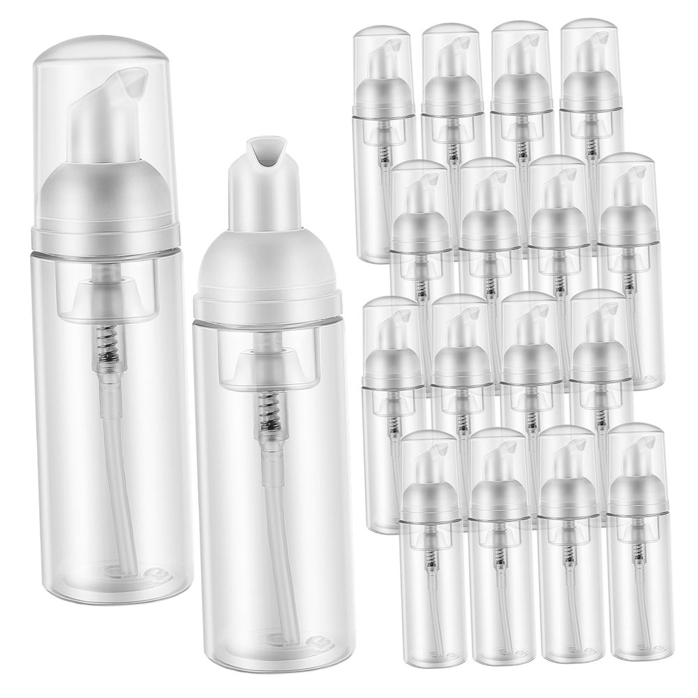NOLITOY 20-Piece Refillable Foaming Soap Pump Bottles, Empty Press-Top Bottles for Facial Cleansers and Cleaning Liquids