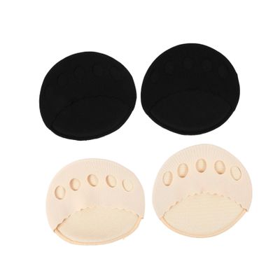 FRCOLOR 2 Pairs Cotton Forefoot Insoles for Women, Shock-Absorbing Lightweight Half-Socks for Boots and High-Heeled Shoes