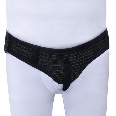 QiaoRong Left-Sided Inguinal Hernia Belt for Men and Women with 2 Removable Compression Pads, Adjustable (Small)