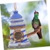 UKCOCO Handmade Hanging Resin Bird Nest Decorative Birdhouse for Garden and Porch view 3