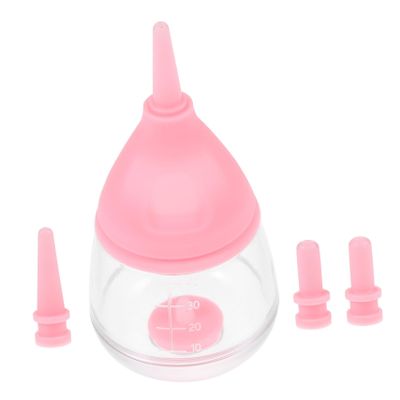 WEKAMOS Nursing Bottle for Puppies and Rabbits, 40 ml, Pink, Plastic and Silicone, Lightweight and Portable with Scale