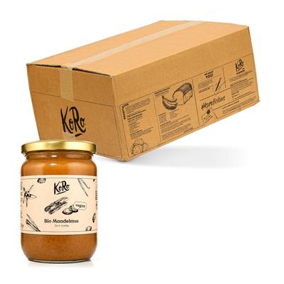 KoRo Organic Cinnamon & Vanilla Almond Butter, 6 x 500 g - Protein Source - Vegan