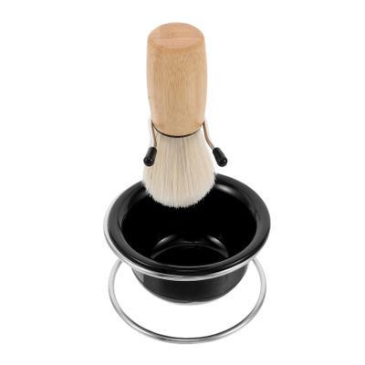 Men's Shaving Set with Nylon-Bristle Brush and Stand