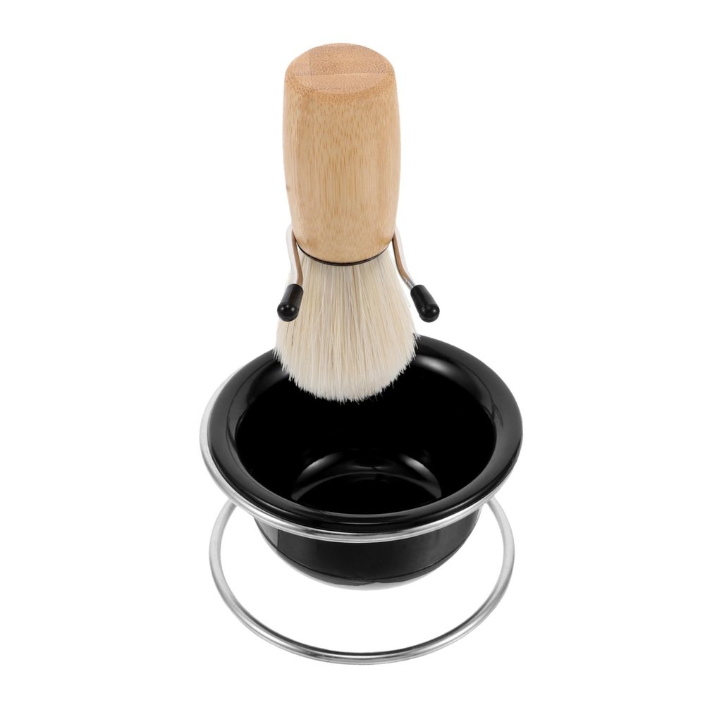 Men's Shaving Set with Nylon-Bristle Brush and Stand