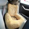 Pelzbarn Dog Car Seat with Safety Belts, Plush Travel Seat with Thick Cushion, Removable and Easy to Clean, Apricot White, 60 x 60 cm view 2