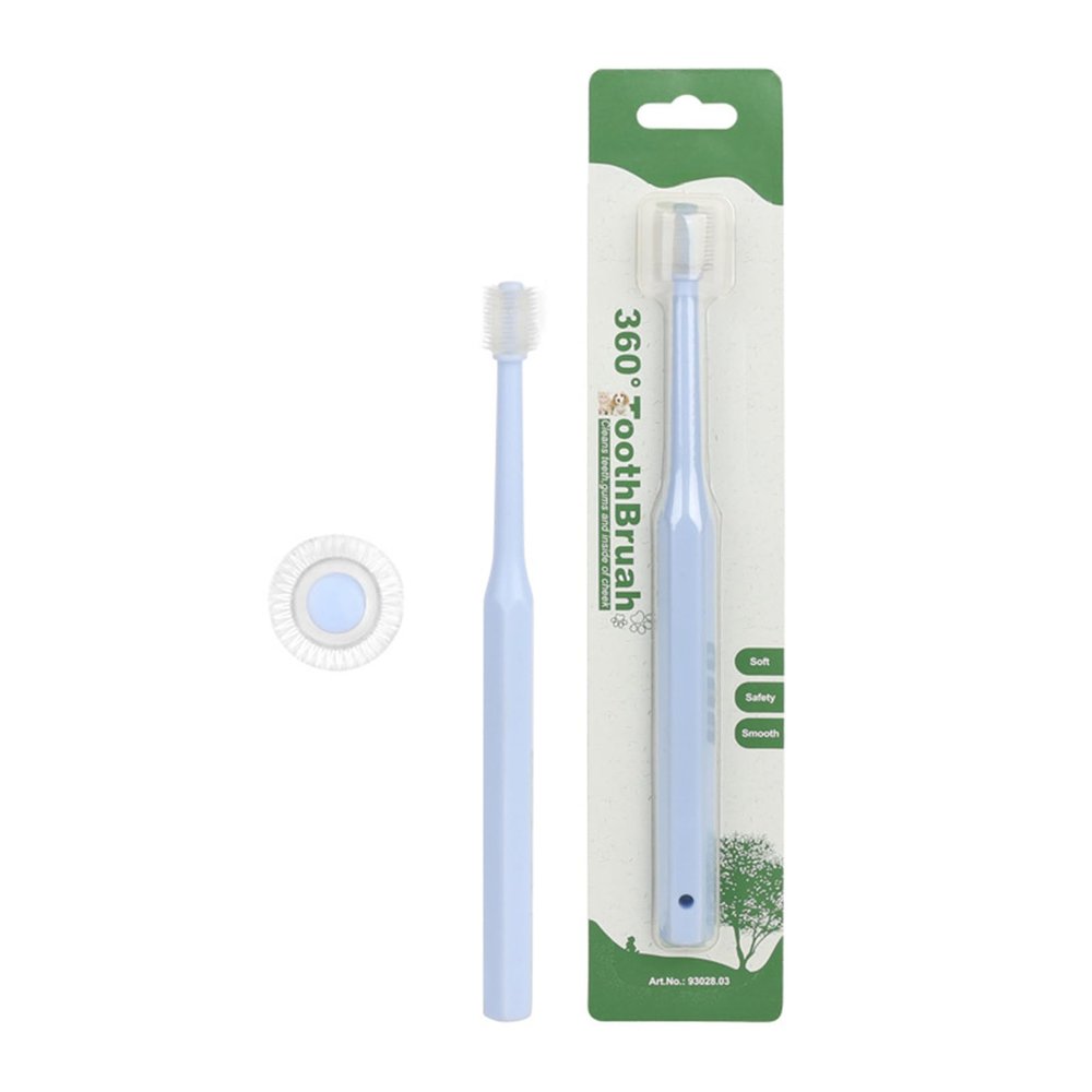 JDNH Small 360-Degree Pet Toothbrush for Dogs and Cats, Soft Bristles