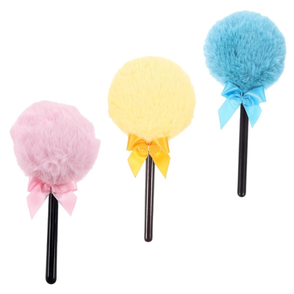 PACKOVE Powder Puffs, Precise Application, Soft Plush, 3-Piece Set with Plastic Handles for Foundation and Body Powder
