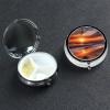 Mini Metal Pill Organizer with 3 Compartments, Travel Pill Case, Beach Sunrise view 1