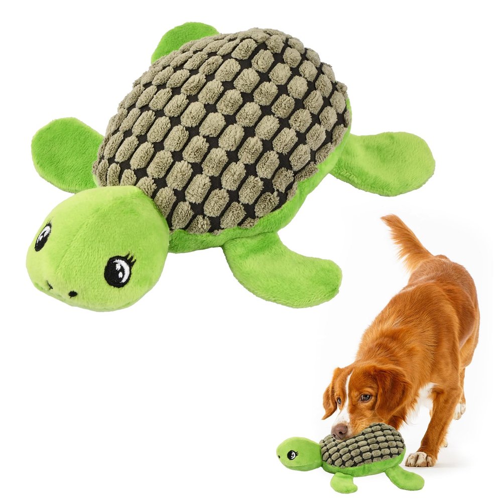DecorDwell Plush Turtle Dog Toy