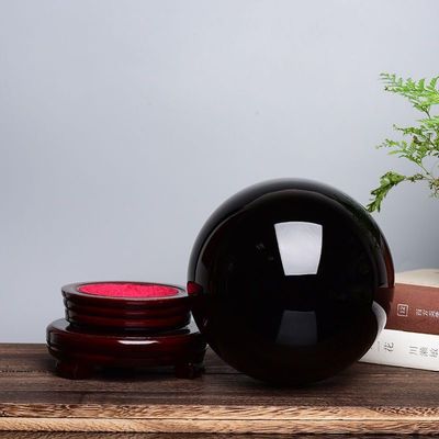 NIBHZ Obsidian Crystal Ball Ornaments, Black Obsidian Stone, Office and Living Room Decor, Gift, Black, 50 mm