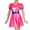 ASNAT Latex Rubber Metallic Pink Women's/Men's Club Dress, Wet Look, Men's M view 1