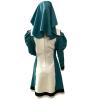 ASNAT Latex Cosplay Nurse/Nun Uniform Dress with Scarf, Dark Green and White view 1