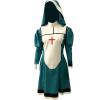 ASNAT Latex Cosplay Nurse/Nun Uniform Dress with Scarf, Dark Green and White view 2