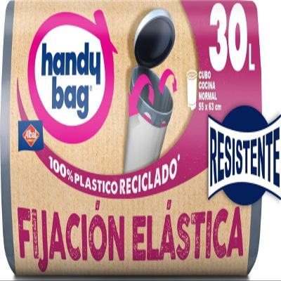 Handy Bag Elastic Trash Bags, 30 L, 12 Bags