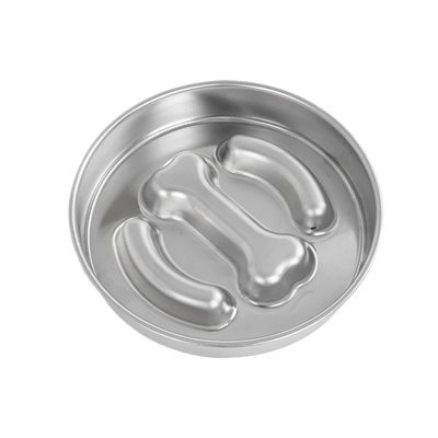 Stainless Steel Slow-Feeder Dog Bowl with Raised Plate for Medium and Large Breeds
