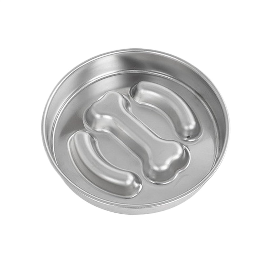 Stainless Steel Slow-Feeder Dog Bowl with Raised Plate for Medium and Large Breeds