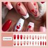 24 Valentine's Day Press-On Nails, Long Coffin Heart Design view 2