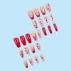 24 Valentine's Day Press-On Nails, Long Coffin Heart Design view 3