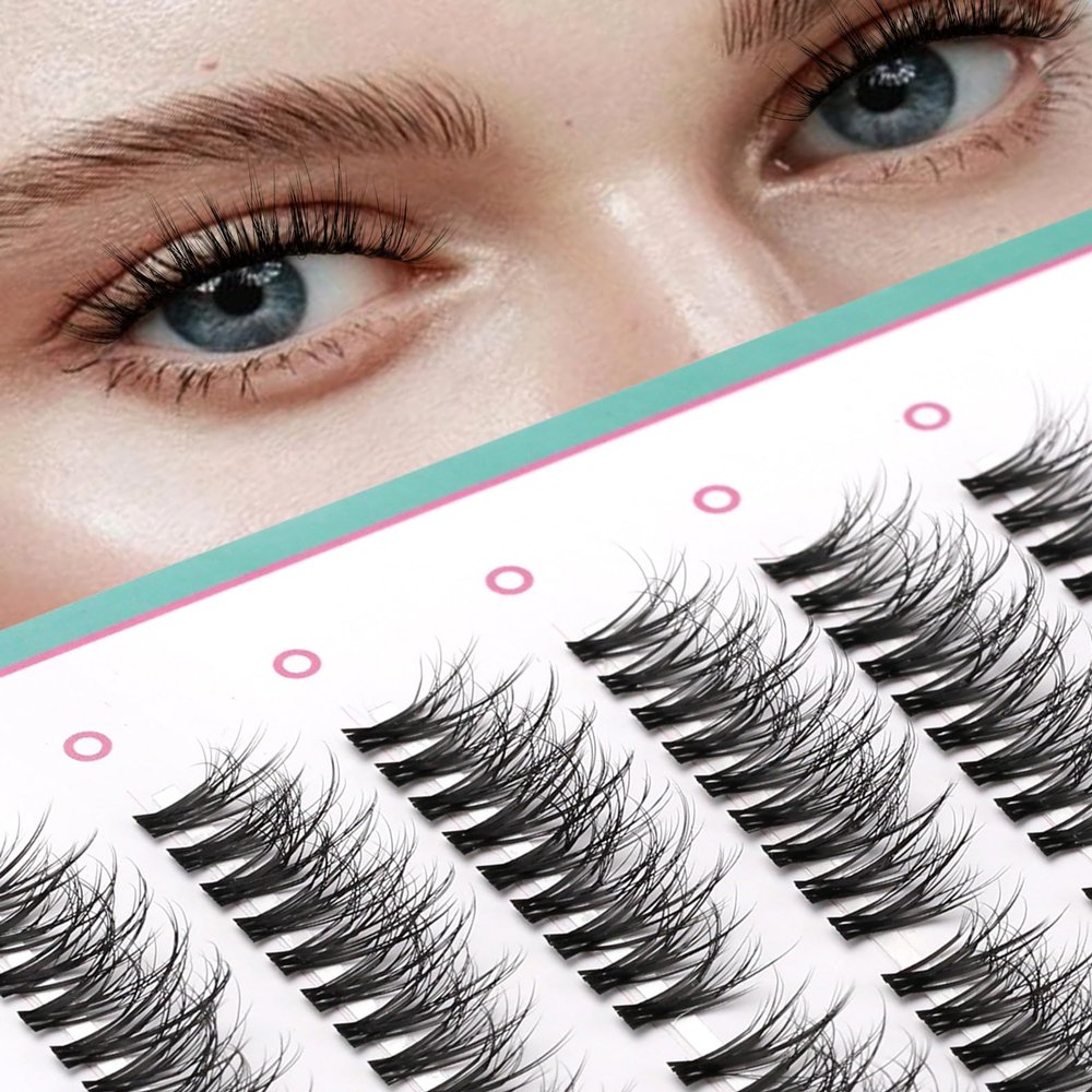 Lash Clusters, Cat-Eye Extensions, Mink Lashes, Fluffy DIY Pre-Styled, 8 Pairs, #24