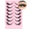 Half Lashes, 10 Pairs, Cat-Eye, Fluffy 3D Curly False Eyelashes view 1